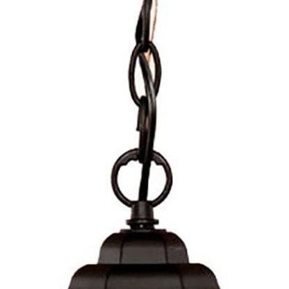 Antique Black Textured Glass Lantern Hanging Light HomeRoots