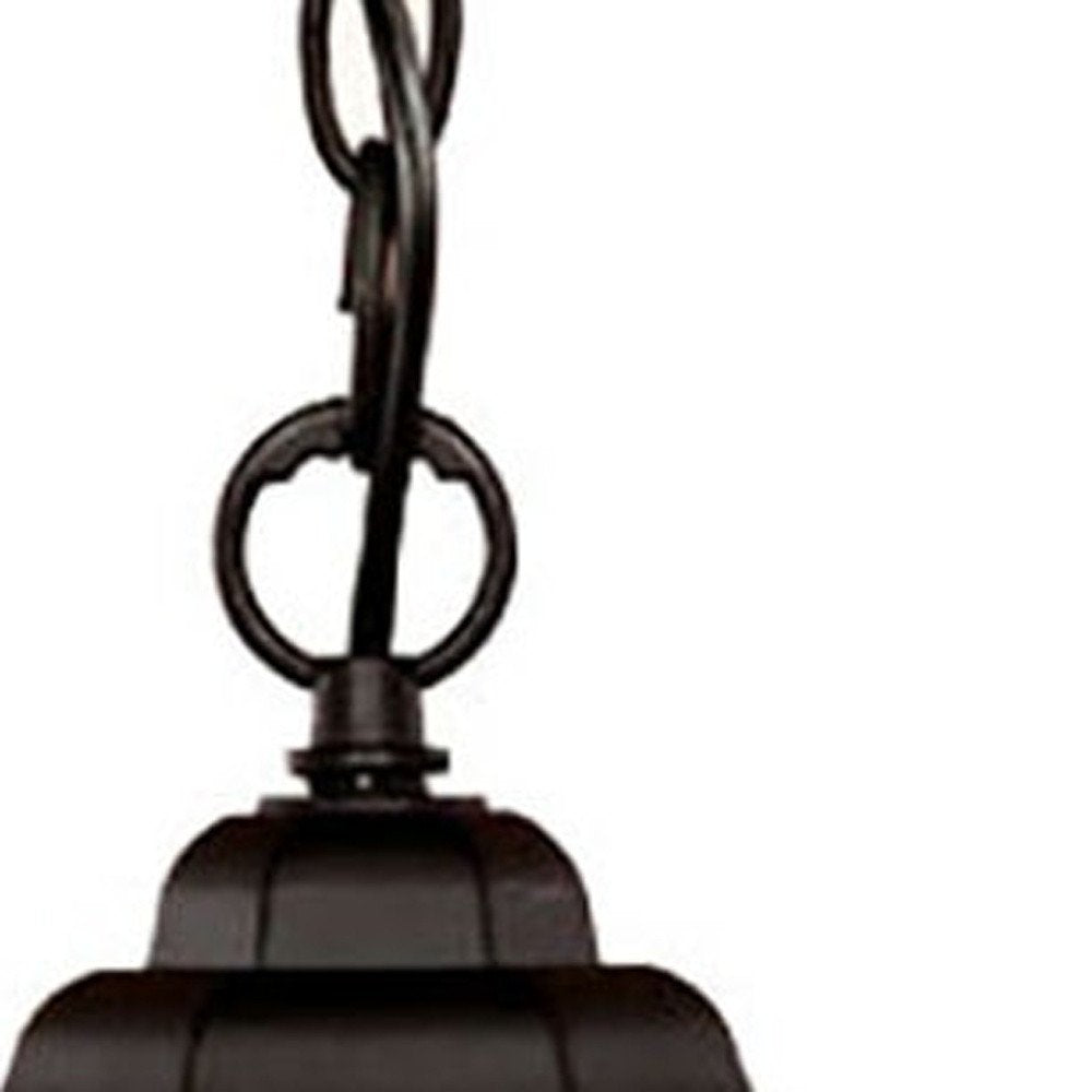 Antique Black Textured Glass Lantern Hanging Light HomeRoots