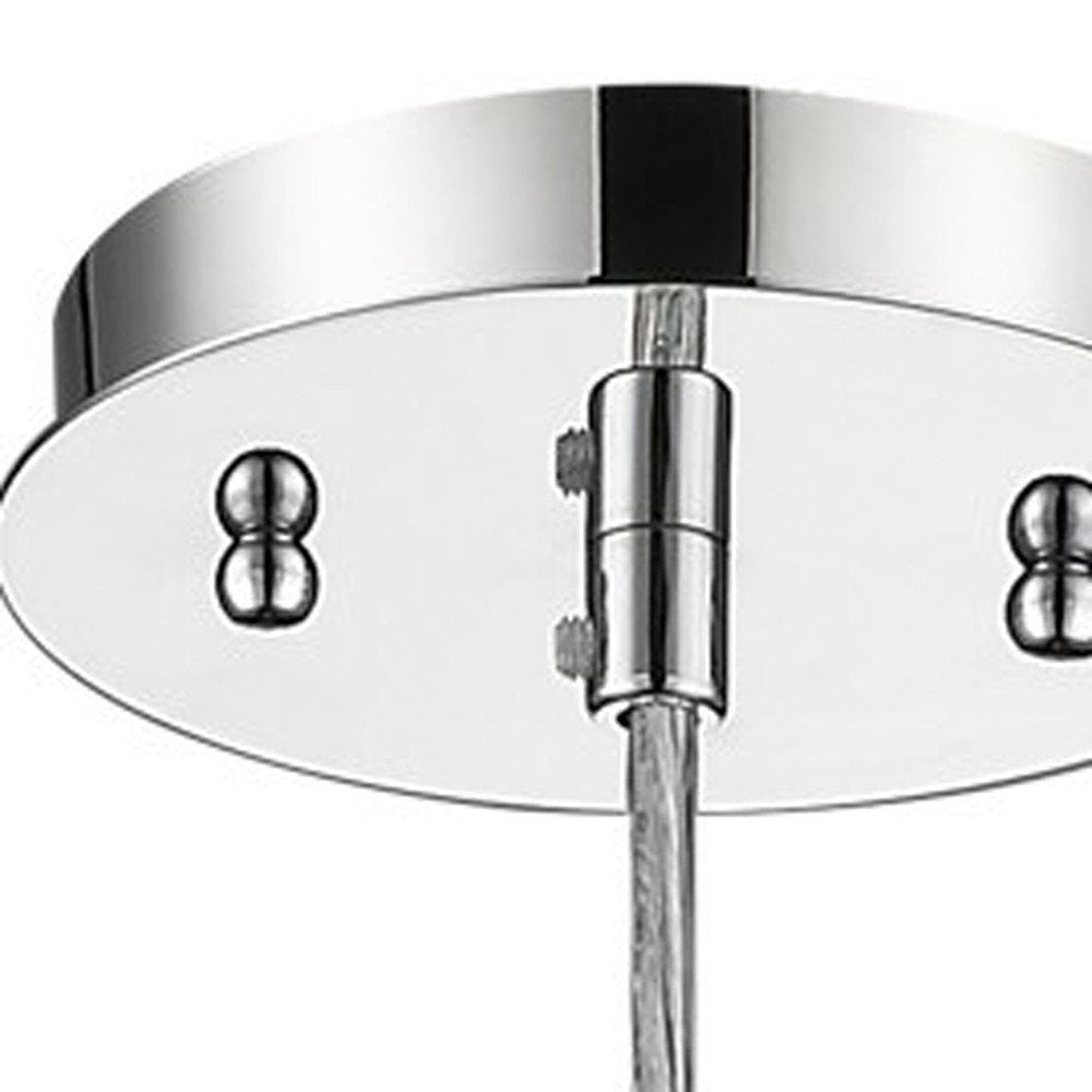 Solo 1-Light Polished Chrome Pendant With Multi-Faceted Round Crystal Shade HomeRoots