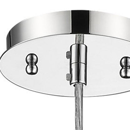 Solo 1-Light Polished Chrome Pendant With Multi-Faceted Round Crystal Shade HomeRoots