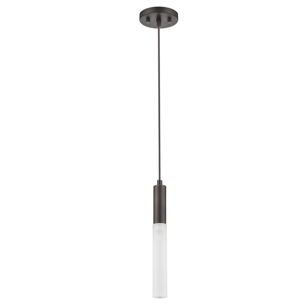 Bronze Pendant Hanging Light with Frosted Glass Shade HomeRoots