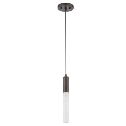 Bronze Pendant Hanging Light with Frosted Glass Shade HomeRoots