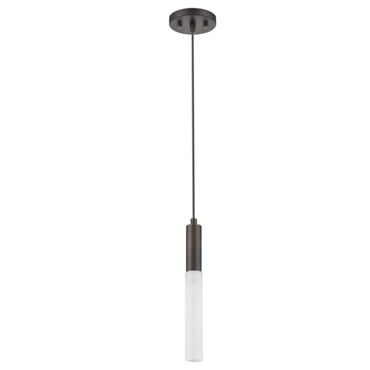 Bronze Pendant Hanging Light with Frosted Glass Shade HomeRoots