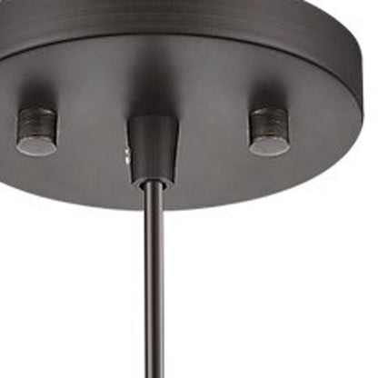 Bronze Pendant Hanging Light with Frosted Glass Shade HomeRoots