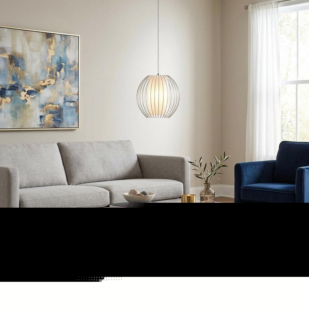 Acrylic and Steel Shade Hanging Globe Light HomeRoots