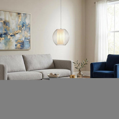 Acrylic and Steel Shade Hanging Globe Light HomeRoots