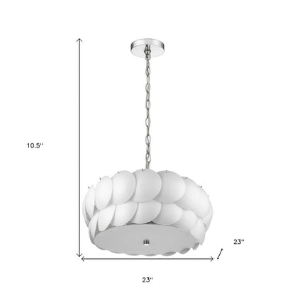 Selene 6-Light Polished Chrome Pendant With Overlapping Frosted White Glass Discs Shade HomeRoots