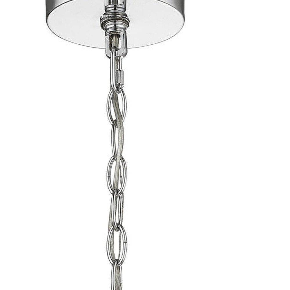 Selene 6-Light Polished Chrome Pendant With Overlapping Frosted White Glass Discs Shade HomeRoots