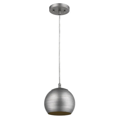 Light Gray and Gold Hanging Dome Light HomeRoots