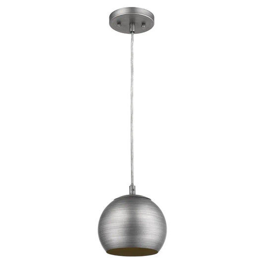 Light Gray and Gold Hanging Dome Light HomeRoots