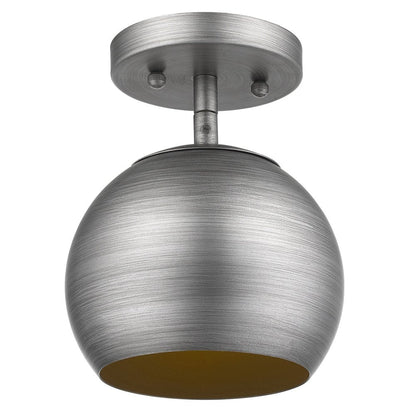 Light Gray and Gold Hanging Dome Light HomeRoots