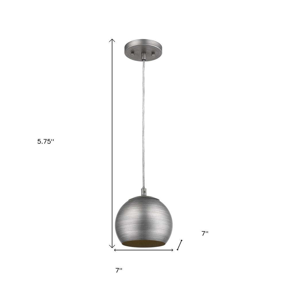 Light Gray and Gold Hanging Dome Light HomeRoots
