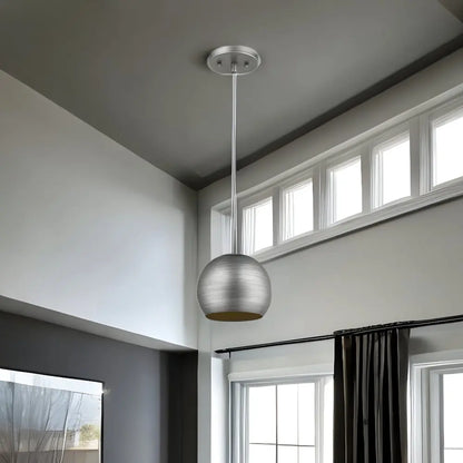 Light Gray and Gold Hanging Dome Light HomeRoots