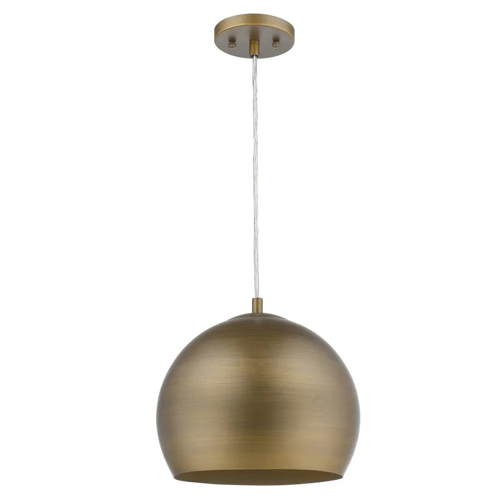 Latitude 1-Light Hand Painted Antique Gold Pendant With Gold Interior Shade HomeRoots