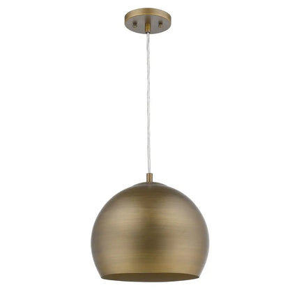 Latitude 1-Light Hand Painted Antique Gold Pendant With Gold Interior Shade HomeRoots