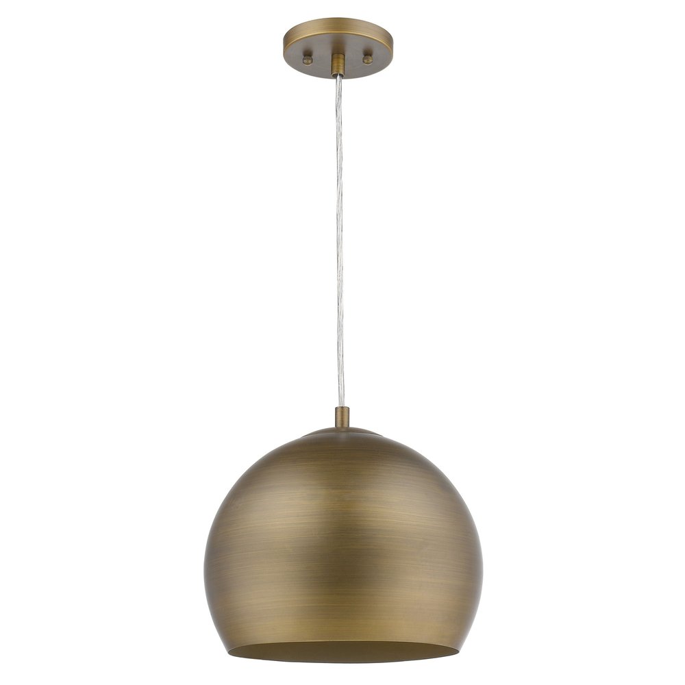 Latitude 1-Light Hand Painted Antique Gold Pendant With Gold Interior Shade — view 3