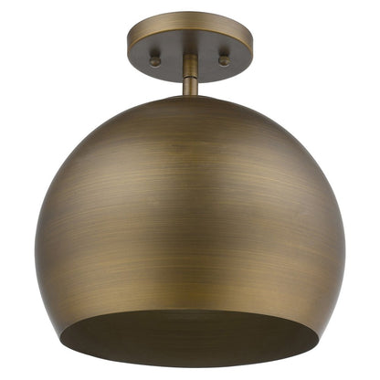 Latitude 1-Light Hand Painted Antique Gold Pendant With Gold Interior Shade HomeRoots