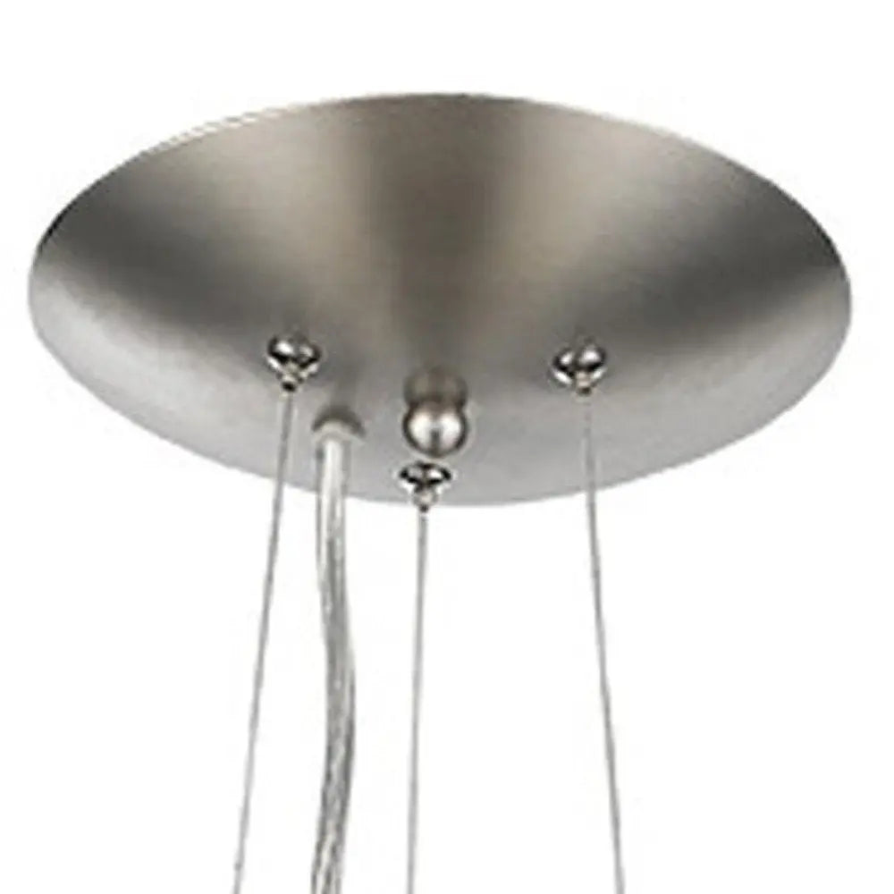 Shanghai 1-Light Brushed Nickel Pendant With Sheer Pearl Ribbon Shade HomeRoots