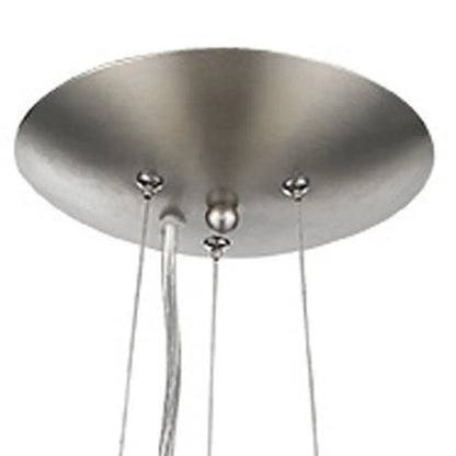 Shanghai 1-Light Brushed Nickel Pendant With Sheer Pearl Ribbon Shade HomeRoots