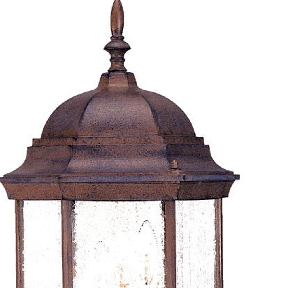 Three Light Brown Domed Textured Glass Lantern Wall Light - FurniFindUSA