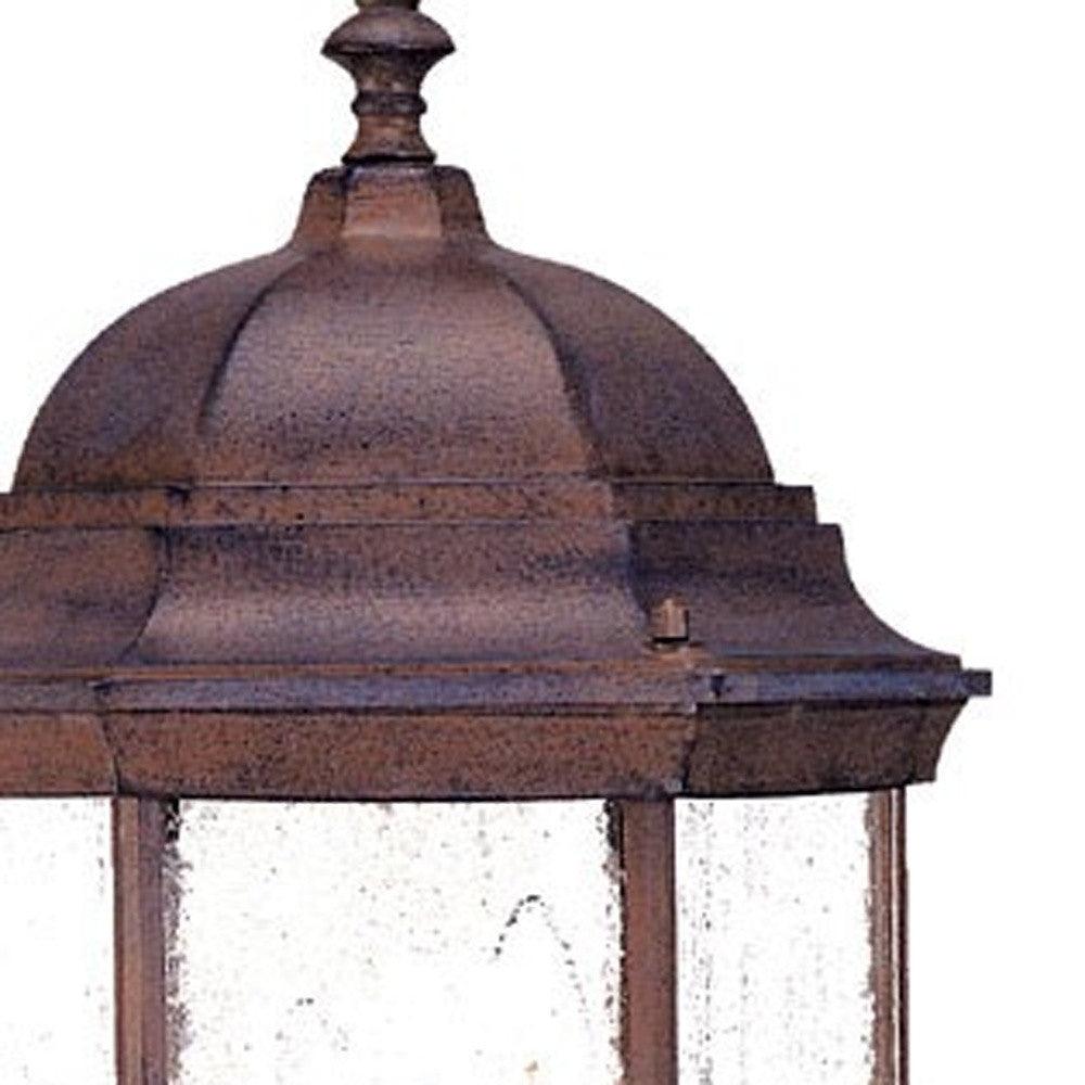 Three Light Brown Domed Textured Glass Lantern Wall Light - FurniFindUSA