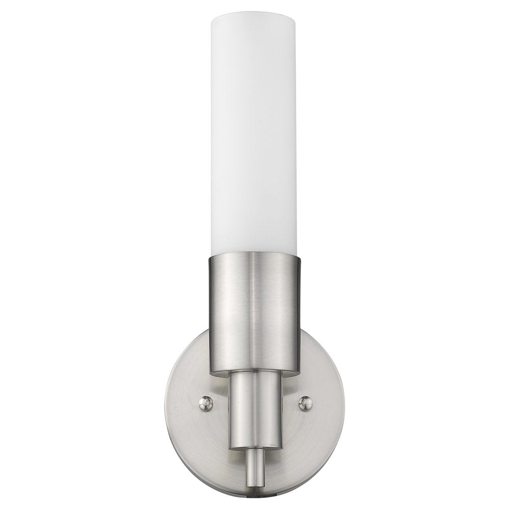 Silver Narrow Wall Light with Frosted Glass Shade HomeRoots
