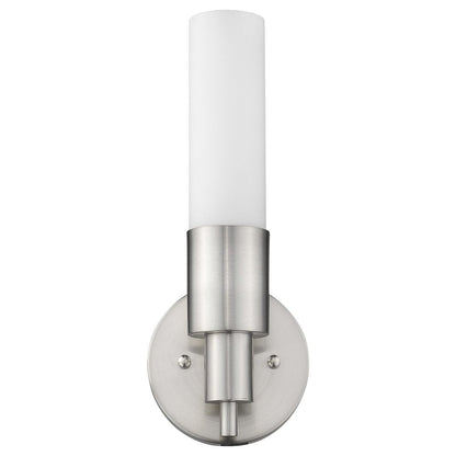 Silver Narrow Wall Light with Frosted Glass Shade HomeRoots