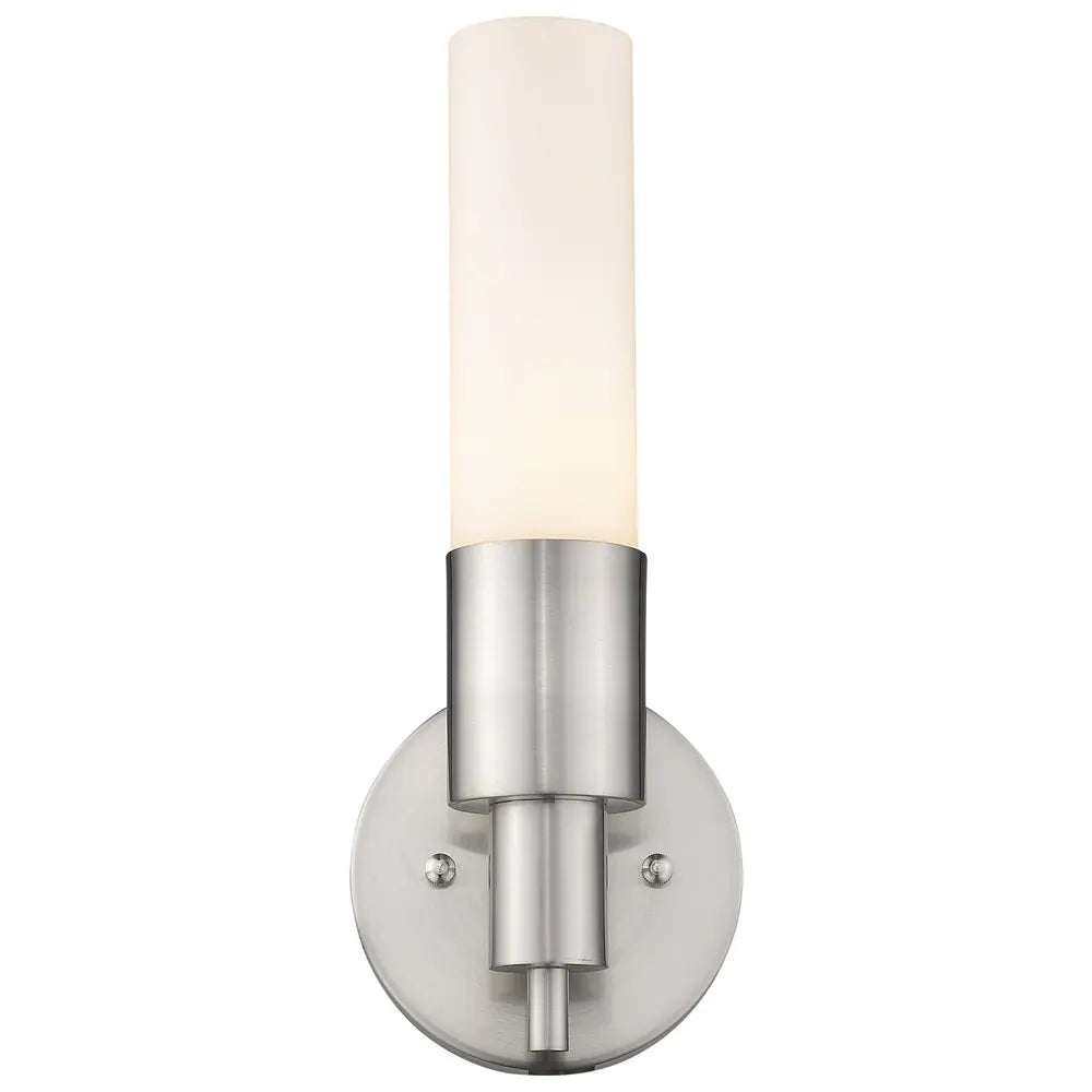 Silver Narrow Wall Light with Frosted Glass Shade HomeRoots