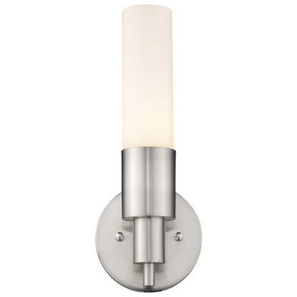 Silver Narrow Wall Light with Frosted Glass Shade HomeRoots