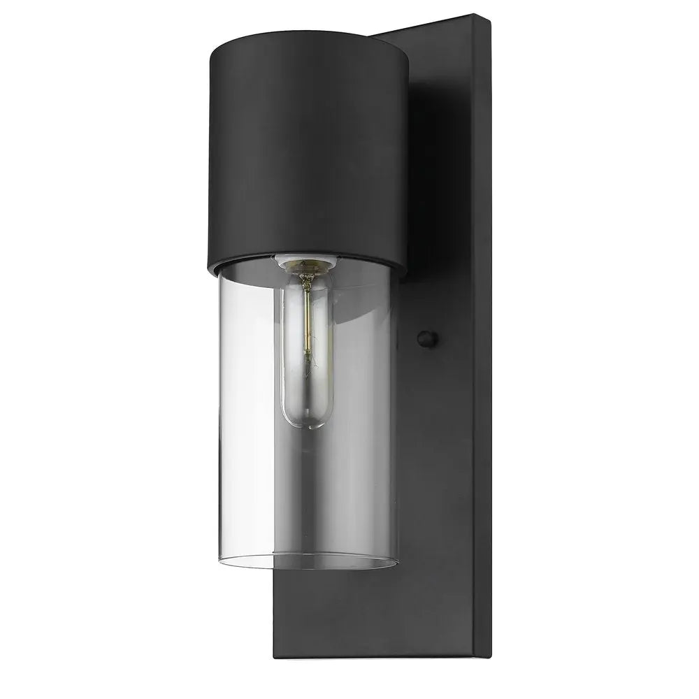 Contemporary Matte Black and Glass Wall Light HomeRoots