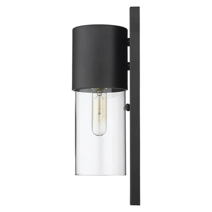 Contemporary Matte Black and Glass Wall Light HomeRoots