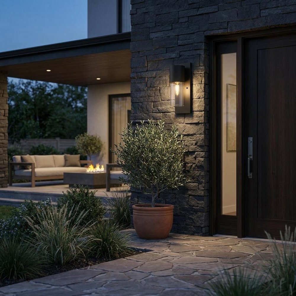 Black And Clear Transparent Dimmable Outdoor Hanging Light With Black And Clear Shades HomeRoots