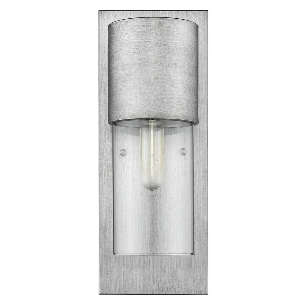 Contemporary Brushed Silver and Glass Wall Light HomeRoots