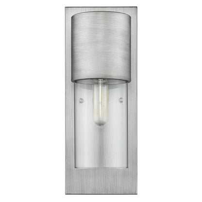 Contemporary Brushed Silver and Glass Wall Light HomeRoots