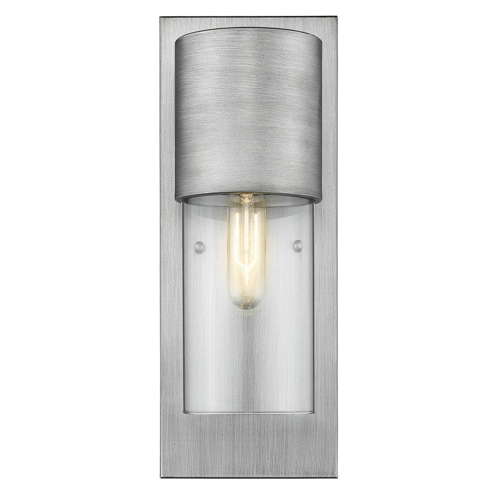 Contemporary Brushed Silver and Glass Wall Light HomeRoots