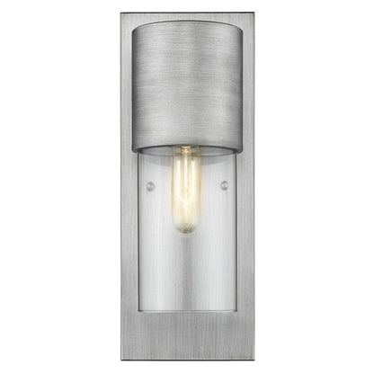 Contemporary Brushed Silver and Glass Wall Light HomeRoots