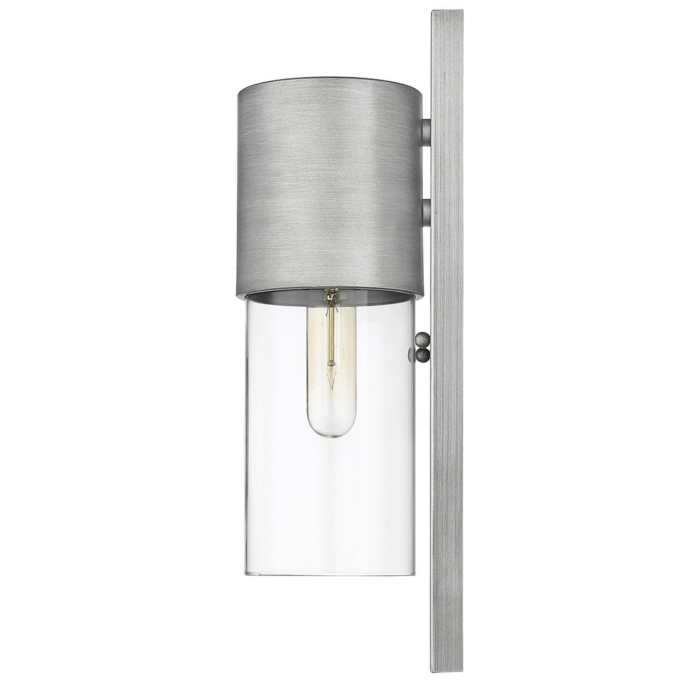Contemporary Brushed Silver and Glass Wall Light HomeRoots