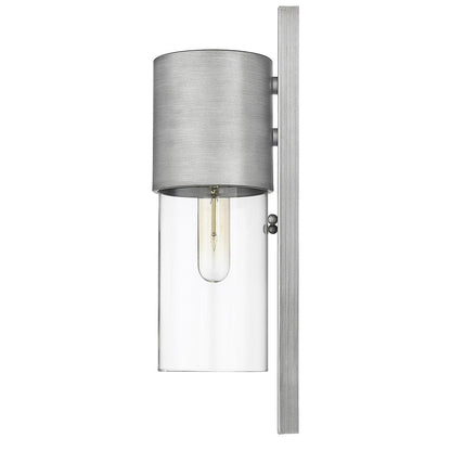 Contemporary Brushed Silver and Glass Wall Light HomeRoots