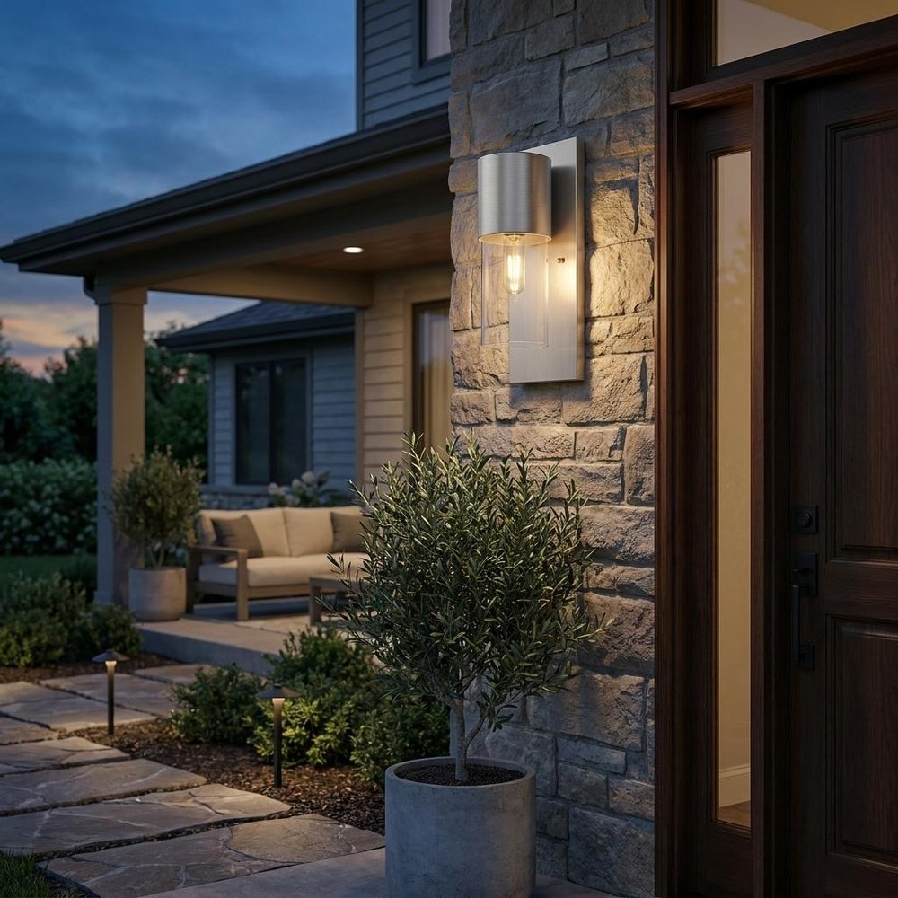 Silver And Clear Transparent Dimmable Outdoor Hanging Light With Silver And Clear Shades HomeRoots