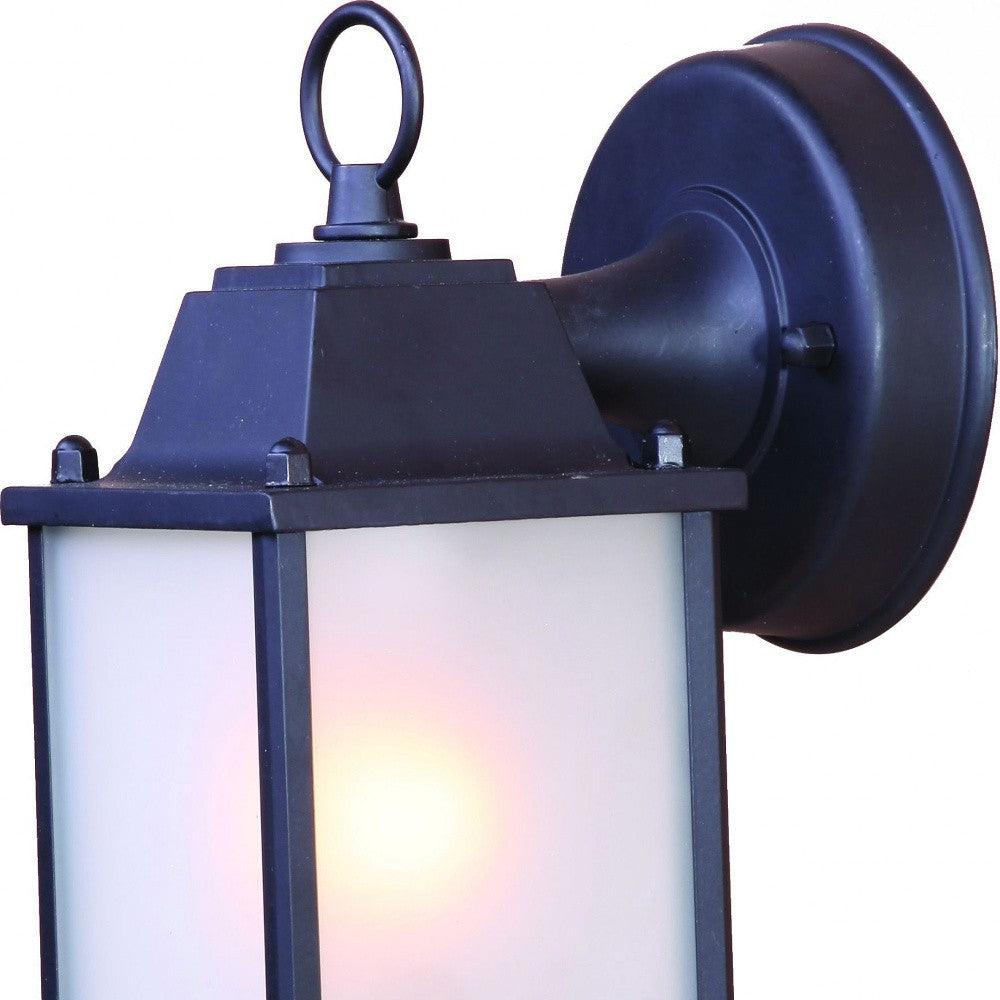 Matte Black Hanging Frosted Glass Lantern Wall Light - FurniFindUSA