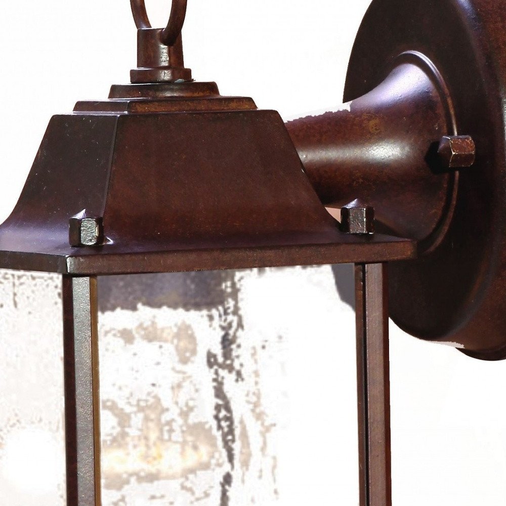 Dark Brown Hanging Waterfall Glass Lantern Wall Light — view 5