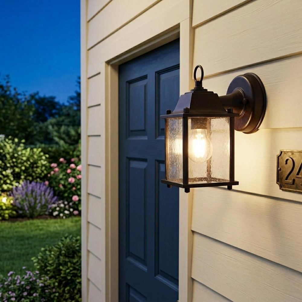 Dark Brown Hanging Waterfall Glass Lantern Wall Light — view 6