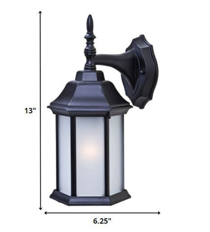 Matte Black Frosted Glass Swing Arm Wall Light HomeRoots