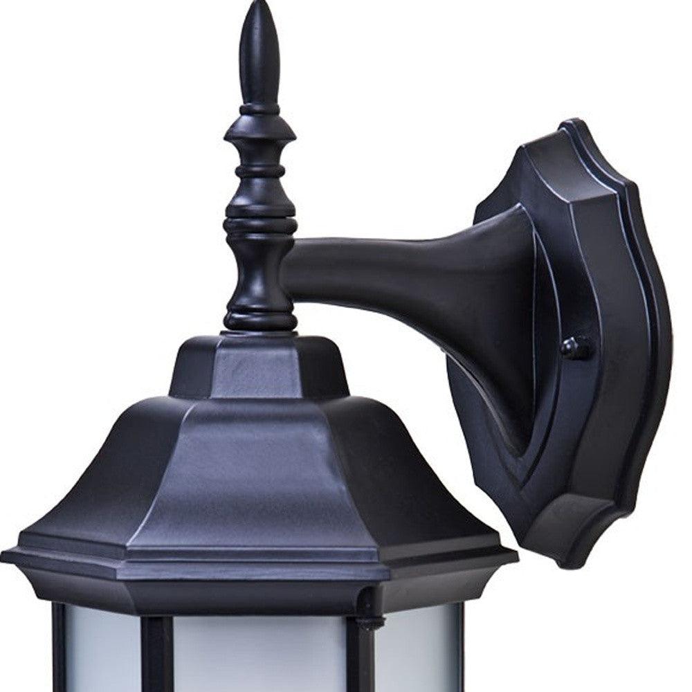 Matte Black Frosted Glass Swing Arm Wall Light - FurniFindUSA