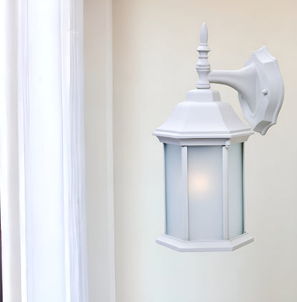 White Frosted Glass Swing Arm Wall Light