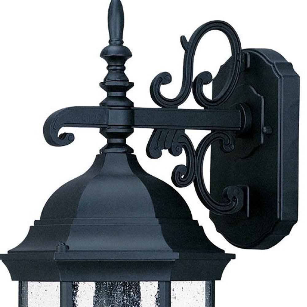 Petite Matte Black Domed Hanging Lantern Wall Light - FurniFindUSA