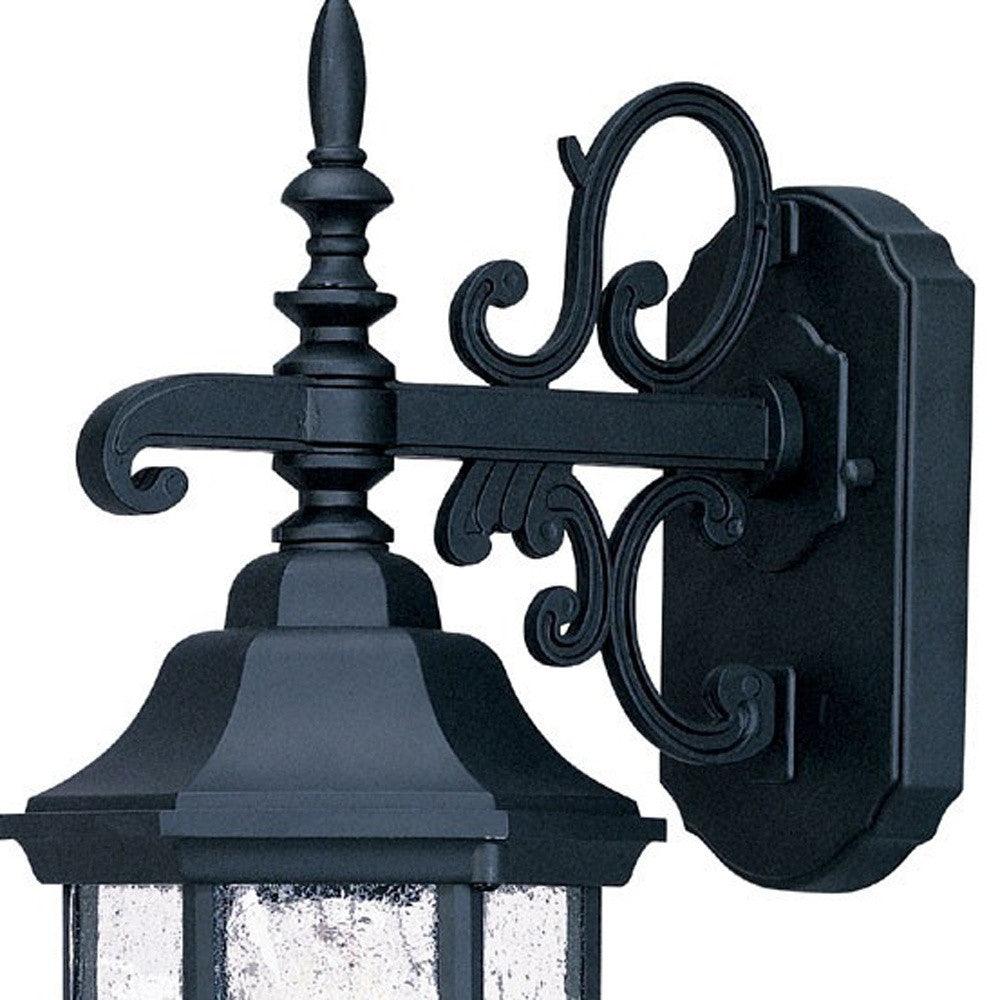 Narrow Matte Black Domed Hanging Lantern Wall Light - FurniFindUSA