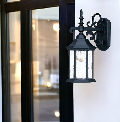 Narrow Matte Black Domed Hanging Lantern Wall Light HomeRoots