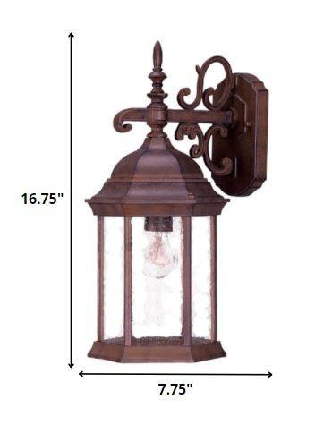 Narrow Brown Domed Hanging Lantern Wall Light - FurniFindUSA