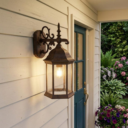Narrow Brown Domed Hanging Lantern Wall Light HomeRoots